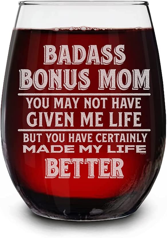 Shop4Ever Wine Glass Gift for Stepmom