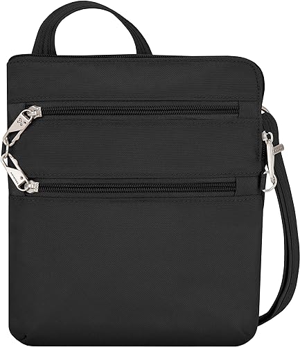 Anti-theft Classic Slim Dbl Zip Crossbody Bag