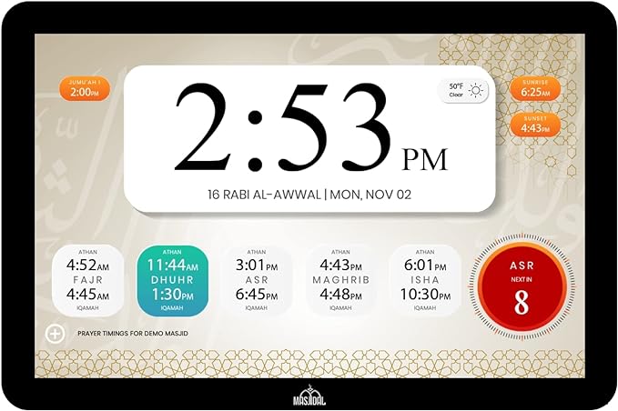 Digital Azan Clock with WiFi