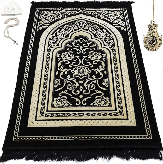 Turkish Islamic Velvet Prayer Rug